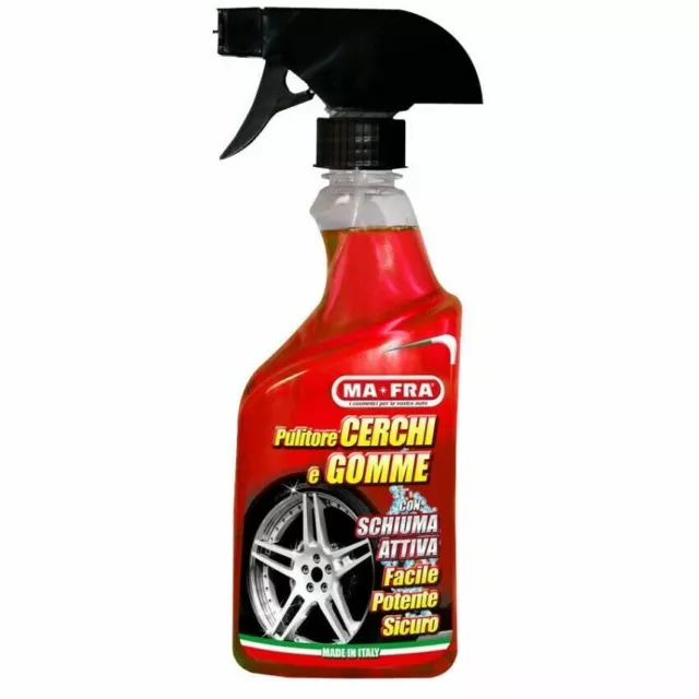 Pulitore Cerchi e Gomme Ma-FRA Auto Moto Camper Detergente Schiuma attiva 500 ml