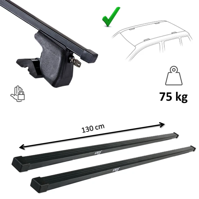 Barres De Toit Rigido En Acier Pour Subaru Impreza III GR 5 Portes 2007-2011 - Noir