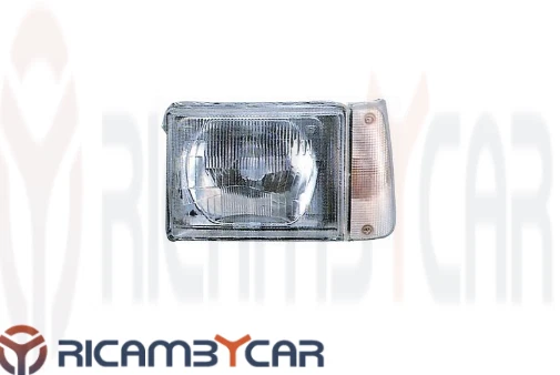 Projecteur Avant R2 Pour Fiat Panda 1986-2003 (141, 141A) - Côté Passager Droit, Réglage électrique, Clignotant Orange - Pièce Compatible
