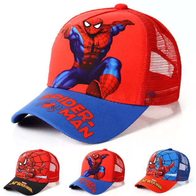 Summer Marvel Avengers Boy Girl Baseball Cap Kids Snapback Mesh Hat Spiderman