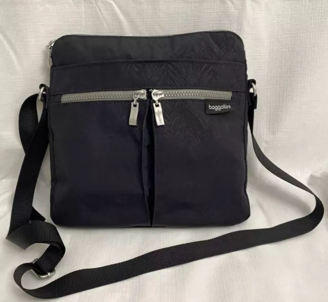Baggallini Crossbody Bag Purse Nylon Black Zebra Print