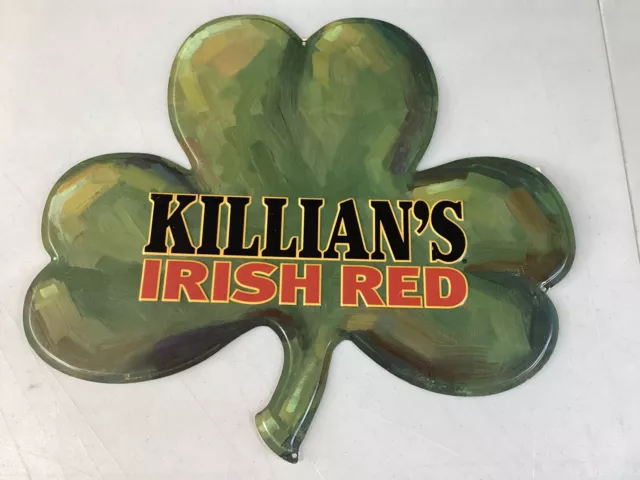 Vintage George Killians Irish Red Ale Beer metal Sign clover