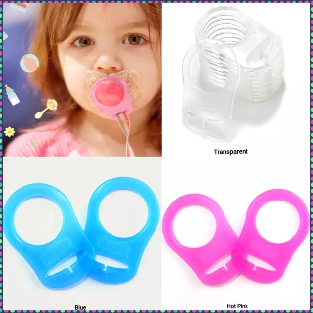 2er-Pack Schein Adapter MAM Ring Baby Schnuller Halter Silikon Baby Schnuller Ring