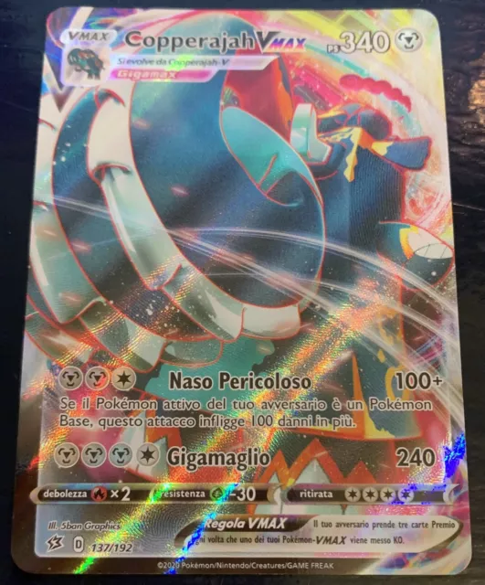 Carta Pokemon TOXTRICITY V MAX VMAX 196/192 HYPER FRAGORE RIBELLE IN  ITALIANO