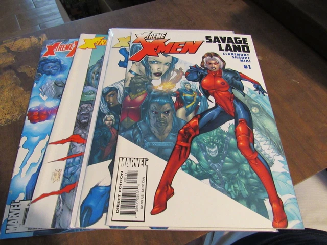 X-Treme X-Men Savage Land #1 2 3 4 Marvel Mini Series Comic Book Set 1-4