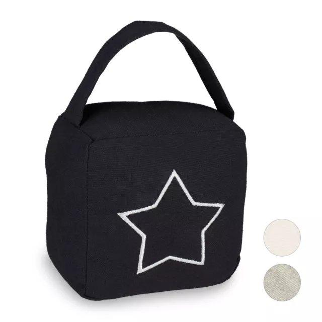 1x Butée de porte noir sac de sable avec étoile vintage