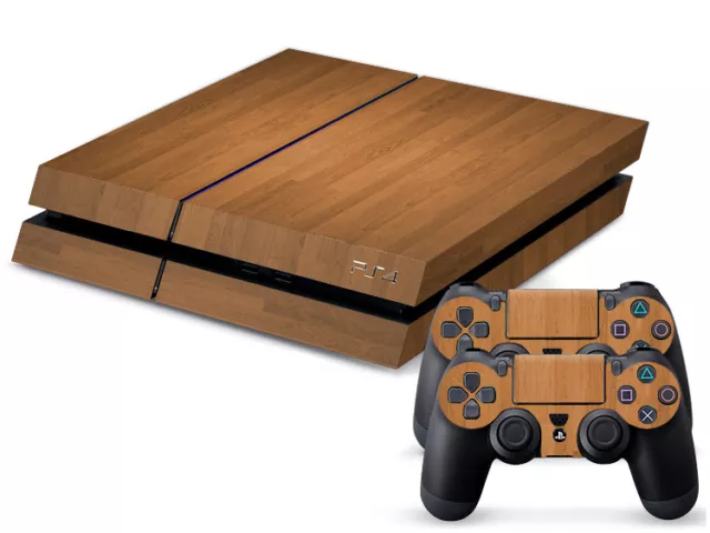 Sony PS4 Playstation 4 Skin Design Aufkleber Schutzfolie Set - Wood Motiv