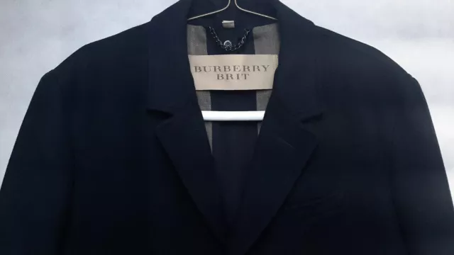 Burberry BRIT Mens Runway Over coat 3XL Tailored Melton Wool Cashmere Black MINT 3
