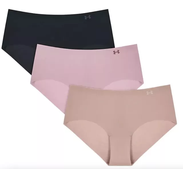 UNDER ARMOUR 3-PACK Seamless Womens Pink Printed Hipster Underwear 1325659  656 £19.99 - PicClick UK