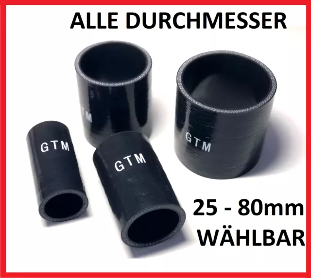 TOP Silikonschlauch Gewebe Schlauch Verbinder 25mm bis 80mm Durchmesser!  L=76mm