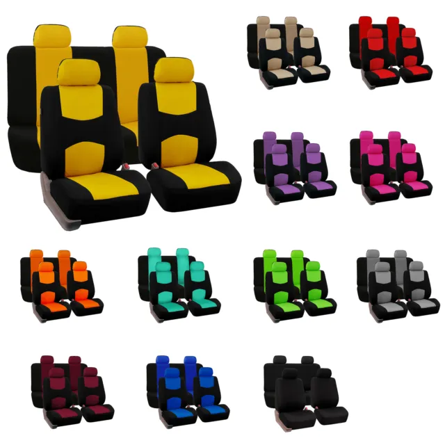 FH Group Flat Cloth Universal Seat Covers Fit For Car Truck SUV Van - Full Set