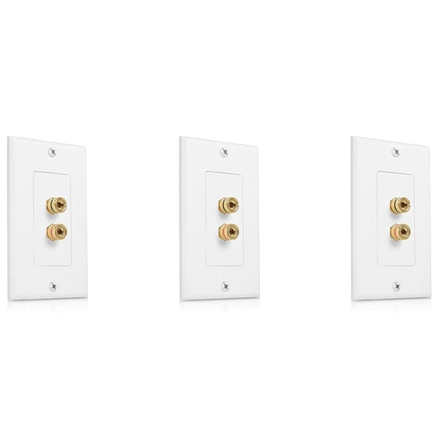 3X 2 Posts Speaker Wall Plate Home Theater Wall Plate Audio Panel for 1 SpeaU4Z8