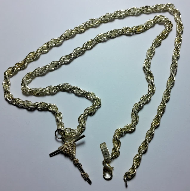 Collana Croce Di Gesù In Acciaio Inox - Ciondolo Vintage Per Uomo E Donna, Catena 75 Cm, Argento O Oro - Foto 12