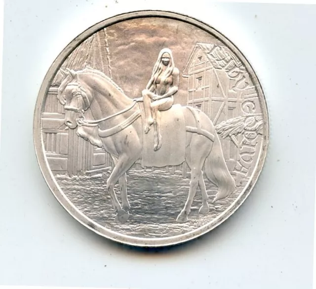 Lady Godiva on Horseback 1 Troy OZ .999 Fine Silver Round Nice BU