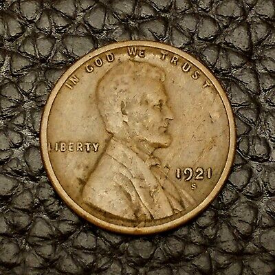 1921-S Lincoln Wheat Cent ~ VERY GOOD (VG) Condition ~ $20 ORDERS SHIP FREE!