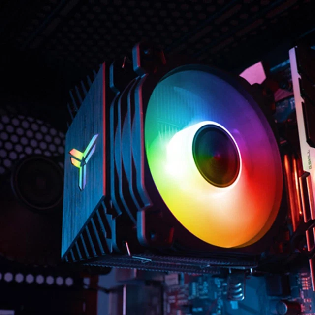 JONSBO CR1200 CPU Cooler 2 Heat Pipe Tower RGB Rainbow 90mm Cooling Fan ...