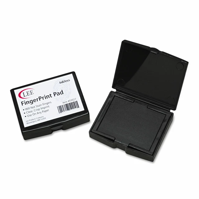 LEE Inkless Fingerprint Pad 2 1/4 x 1 3/4 Black 03027