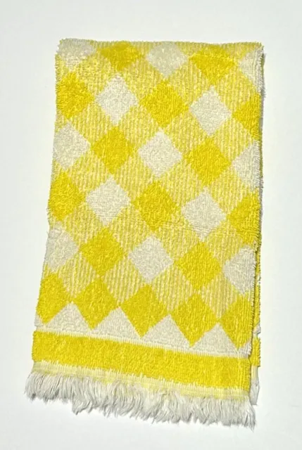 Vintage  Yellow & White Hand Towel Fashion  Manor JCPenney Mcm Retro