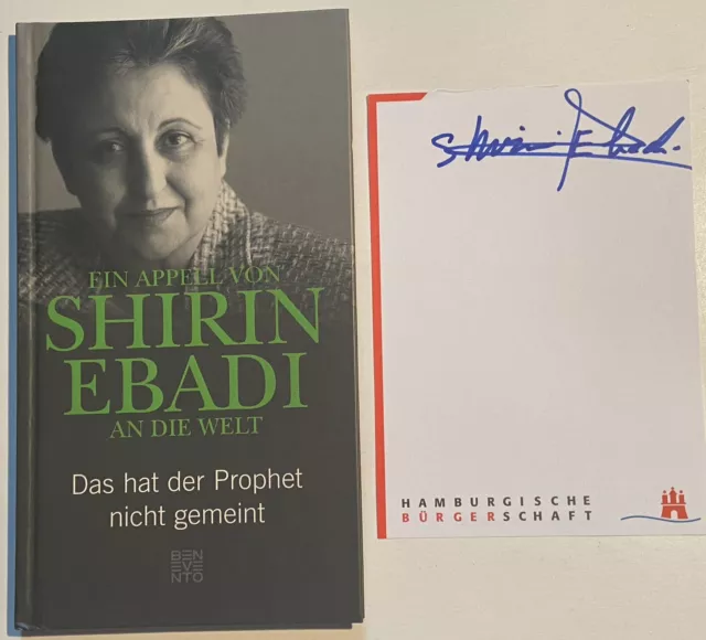 Shirin Ebadi signiert Frieden Nobelpreis Original Unterschrift Autogramm Signed