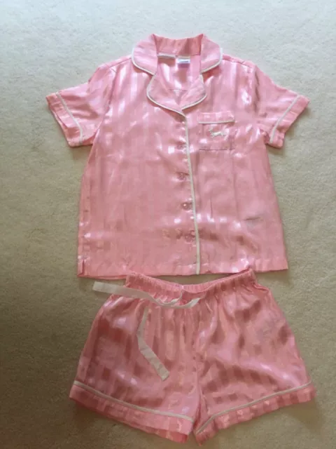 pre-loved Peter Alexander girls pink satin pyjamas set, size 4