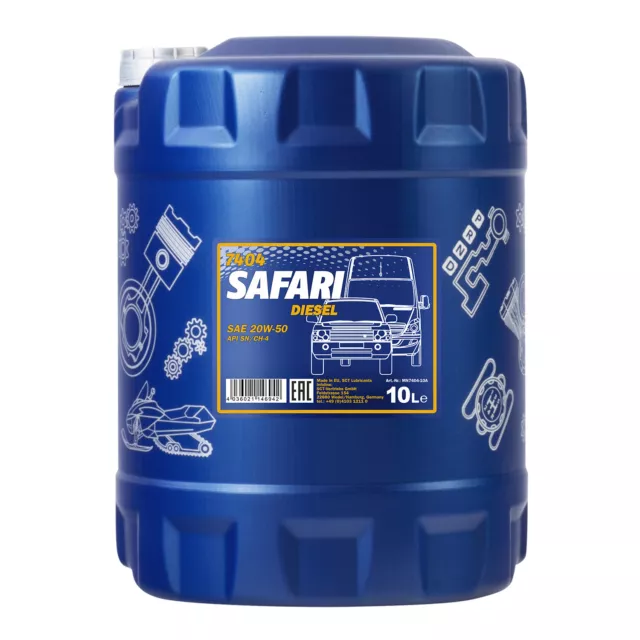 10 (1x10) Liter MANNOL 20W-50 Safari Motoröl für API SN/CH-4