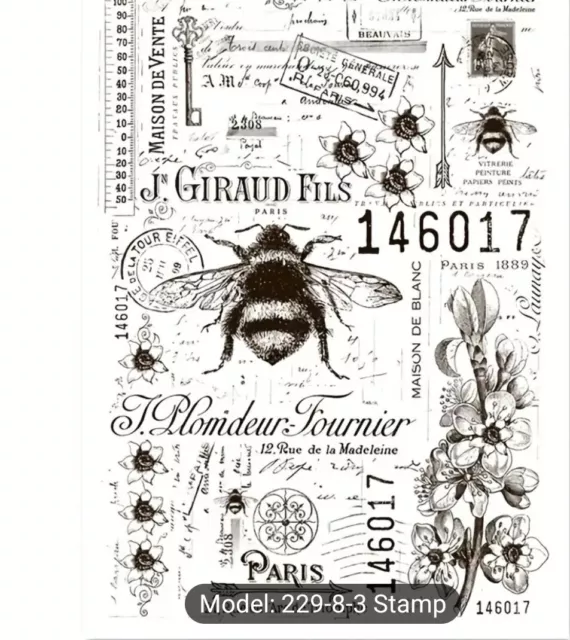 Clear Large Stamps Bee  Background Stamps Scrapbooking Card Making Uk