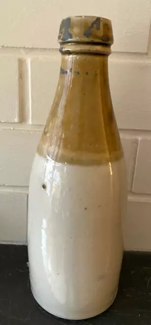 Antique Ginger Beer Stoneware Bottle Two Tone Singles Good Condition- Small Chip
