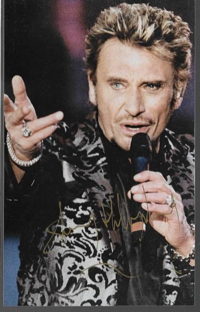 Photo Ancienne Dédicacée De Johnny Hallyday - Excellent État