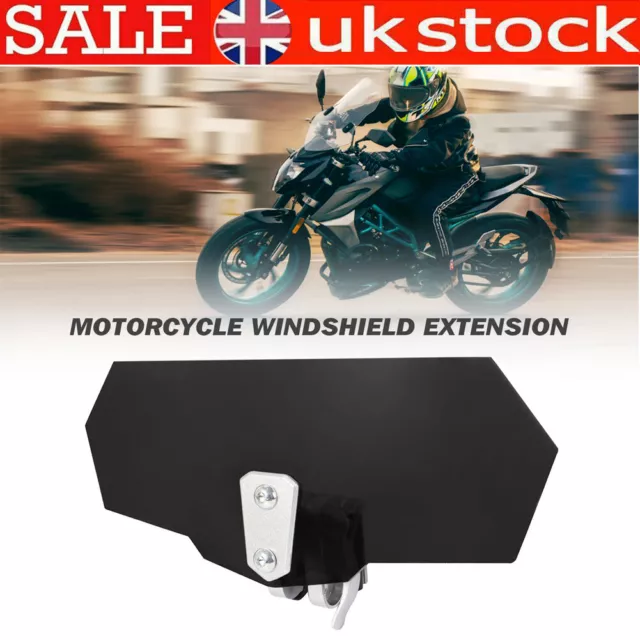 Motorcycle Motorbike Clip On Windshield Wind Screen Deflector Extension Spoiler