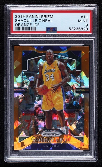 2019-20 Panini Prizm Orange Ice Prizm Shaquille O'Neal #11 PSA 9 MINT HOF
