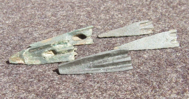 5 Old Original Ancient Scythian-Sarmatia Barbed Combat arrowhead 7-4 BC #3