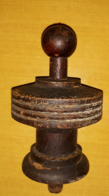 Victorian Turned Walnut Wood Post Finial Antique Architectural Salvage Clock