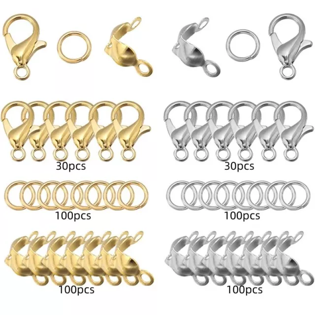 460Pcs Jewellery Clasps Set Closures Clasps for Necklace Bracelet Ankle Making