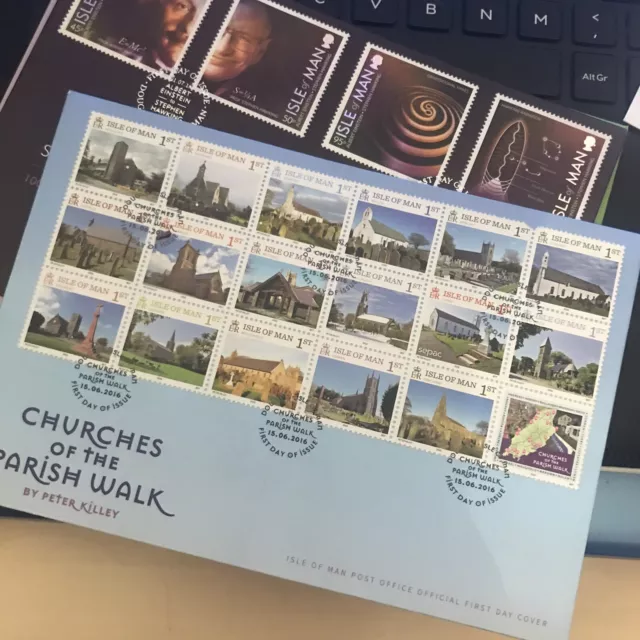 Isle of Man 2016 Churches Of Parish Walk By Peter Killey First Day Cover FDC U/A