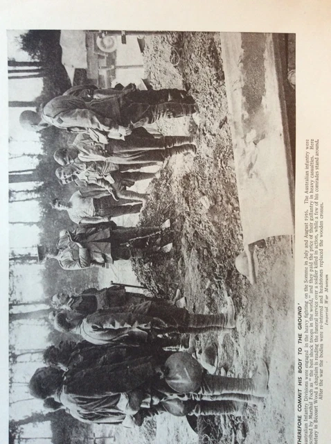 J1a Ephemera Ww1 Picture Becourt Wood Australian Burial Party