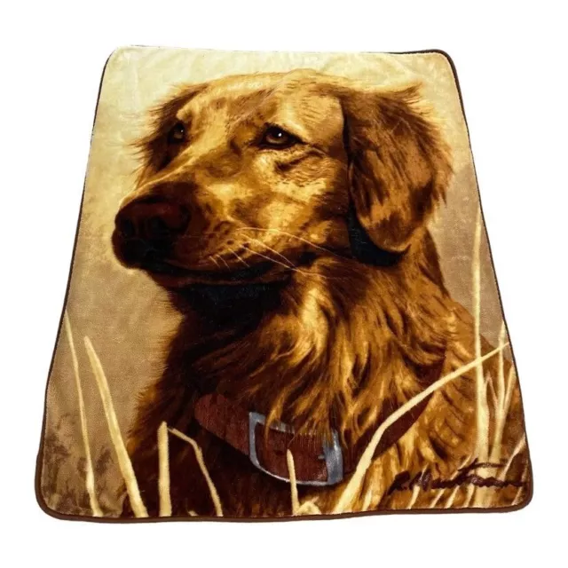 The Northwest Company Golden Retriever Dog Soft Throw Blanket 60 x 48 Vintage