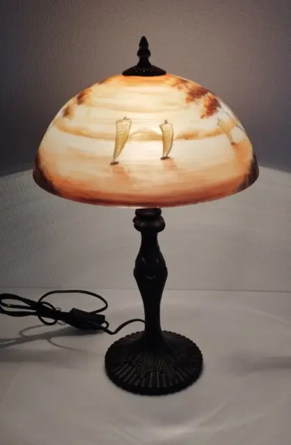 Stilarts Tischlampe antik alt Stand Tisch Lampe Tischleuchte Jugendstil 48x28cm