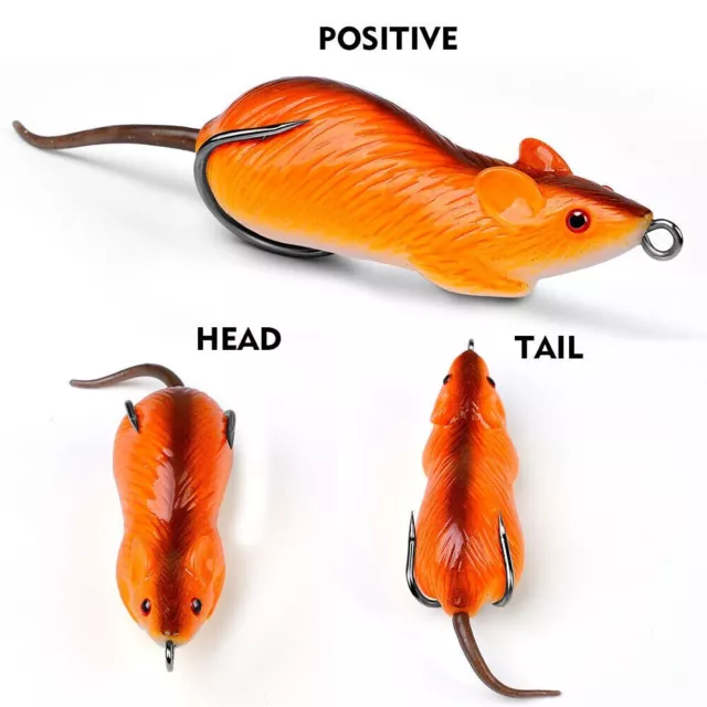 1 Topwater  MOUSE  Lure, Bass/Trout Fishing cod, perch ,Hooks crankbait.