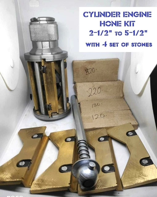 Cylinder Engine Hone Kit 2 1/2" to 5 1/2" Honing Machine + 4 Grit Stones