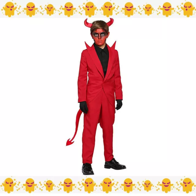 Wicked Red Devil Fancy Dress Halloween Carnival Party Cospaly Costume Boys Suits
