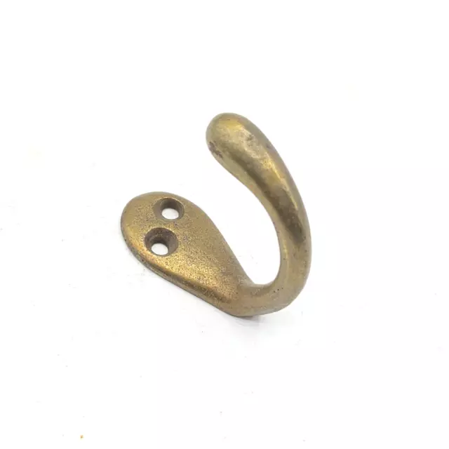Vintage Coat Hat Hook Single Ended Cast Iron 1.5" Gold color