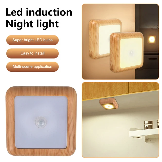 Luce Notturna Batteria Lampada da Parete con Sensore di Movimento Interno Dimmerabile USB Ricaricabile Applique da Parete Corridoio Magnetica Scale Wireless Iluminazioni per Pareti (Grigio,2 Pezzi