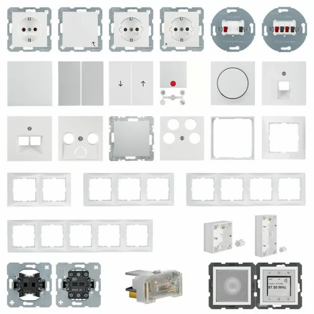 Berker S.1 polarweiß glänzend Steckdosen Schalter Taster UP Rahmen Wippe Hager