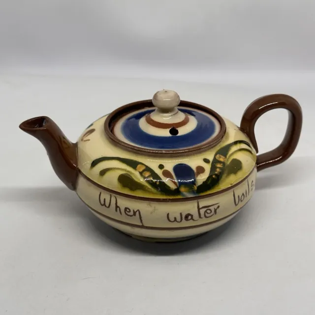 Vintage Torquay Pottery Teapot Motto Ware Scandy