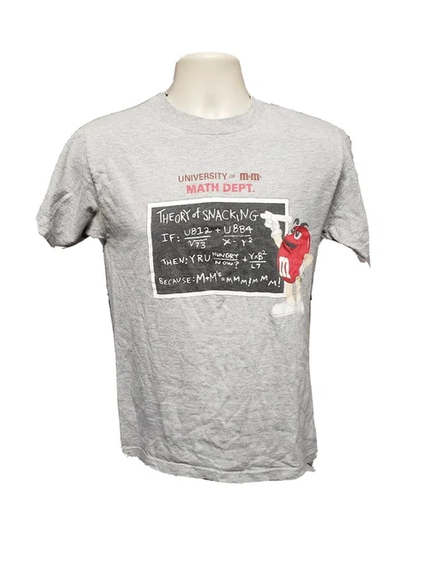 University of M&Ms Math Dept Theory of Snacking Adult Small Gray TShirt