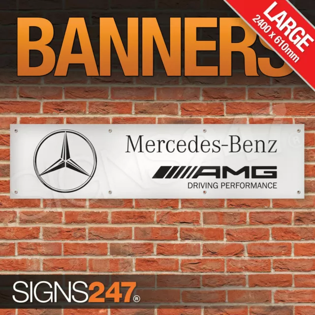 Mercedes Benz AMG Garage Workshop Banner LARGE PVC Sign Motorsport