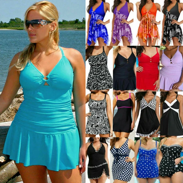 Plus Size Women Swimming Dress Apparel Swimwear Swimsuit Holiday Beach Apparel