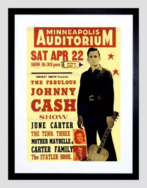 86662 MUSIC CONCERT ADVERT JOHNNY CASH C ER MAN BLACK Wall Print Poster Plakat