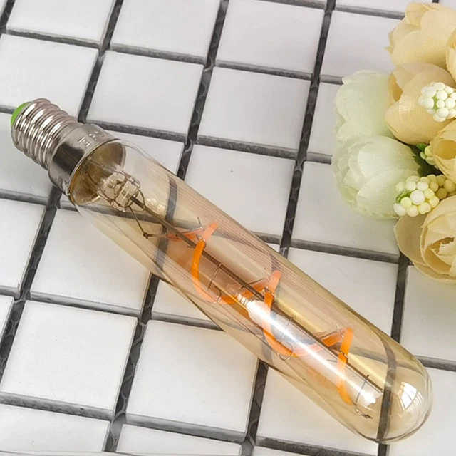 2pcs E14 LED Light Bulb 3W 220240V Golden Tubular Bulb For Pendant
