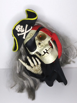 GEMMY ANIMATED TALKING Pirate Skull Halloween Motion Activated £20.34